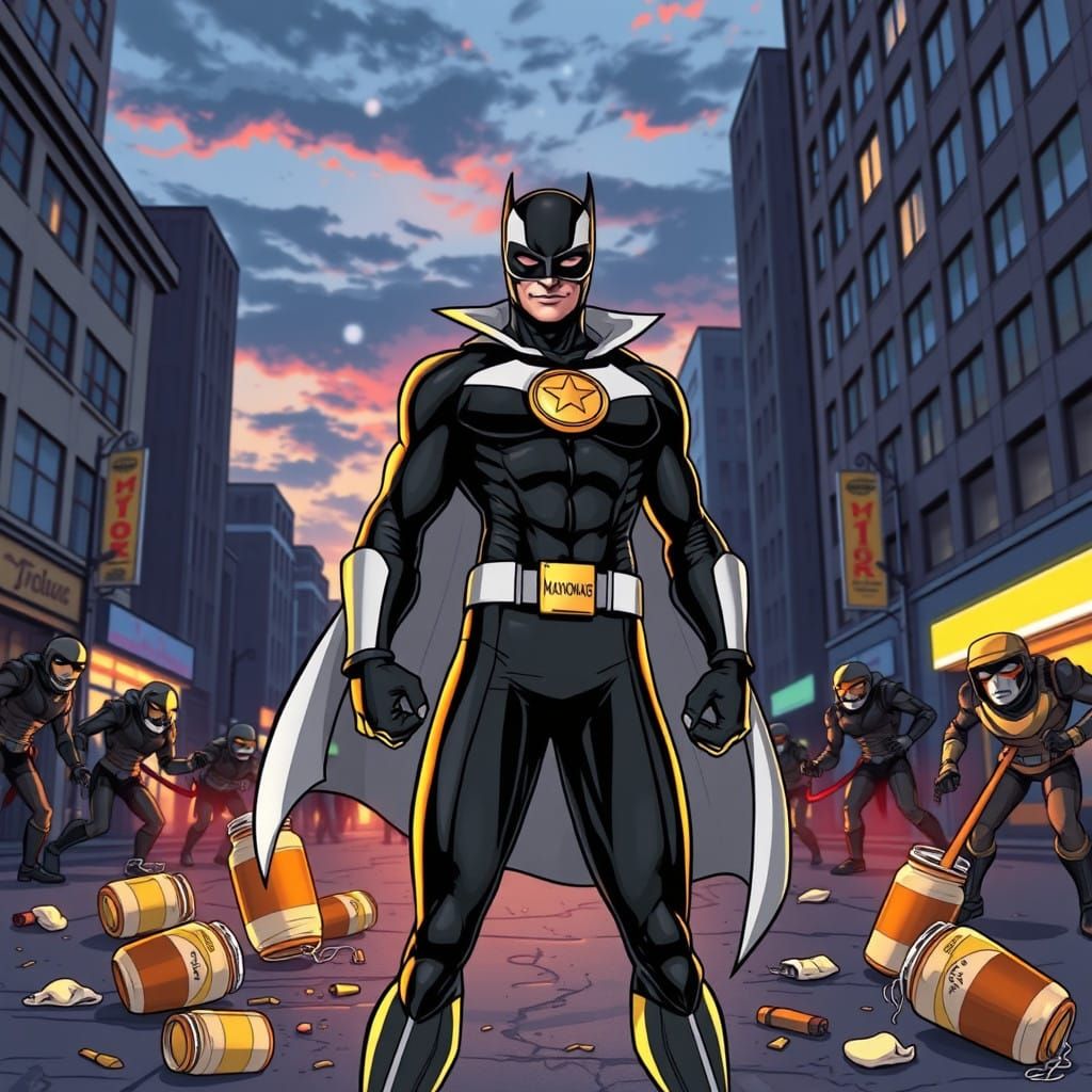 Mayonnaise Vigilante in Comic Book Style