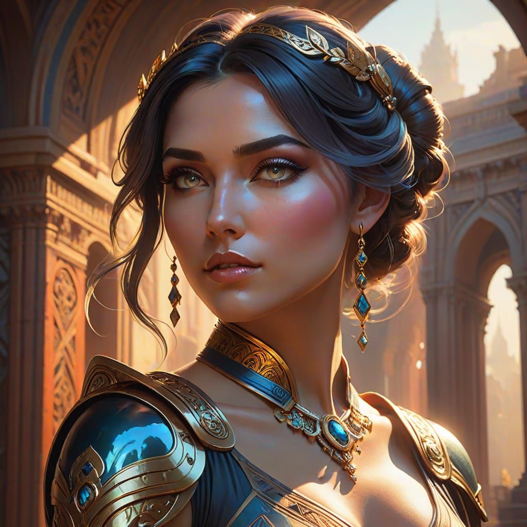 Ethereal Beauty in a Futuristic Ancient World