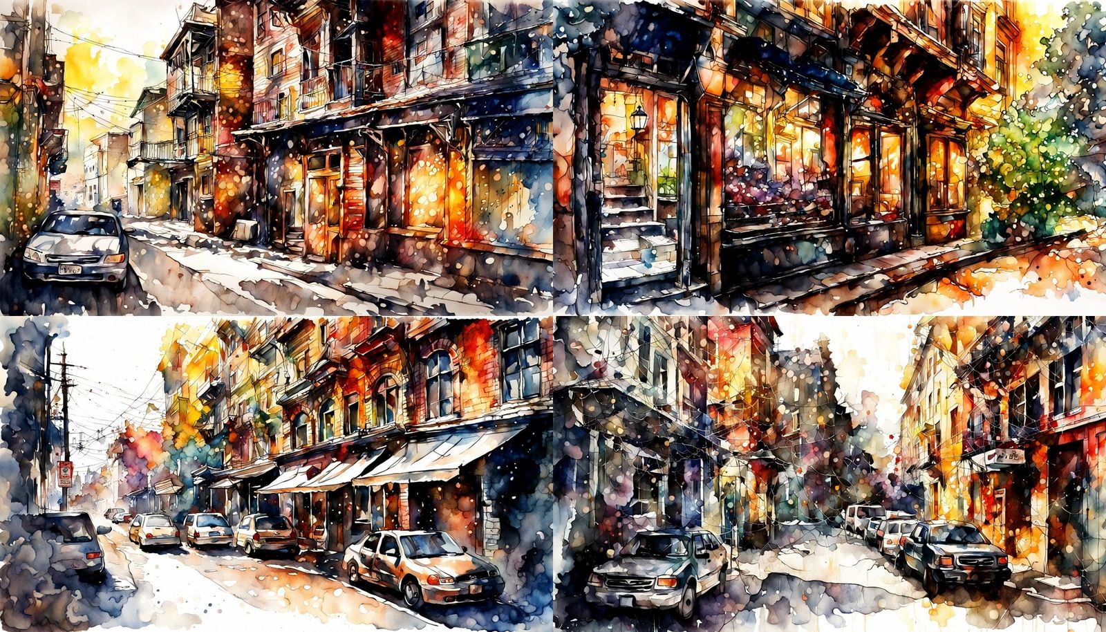 Stylized Watercolor Art in Flowery Pastel Colors