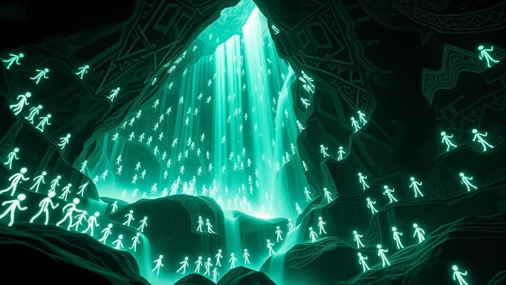 Epic Stick Figure Descent with Emerald Runes
