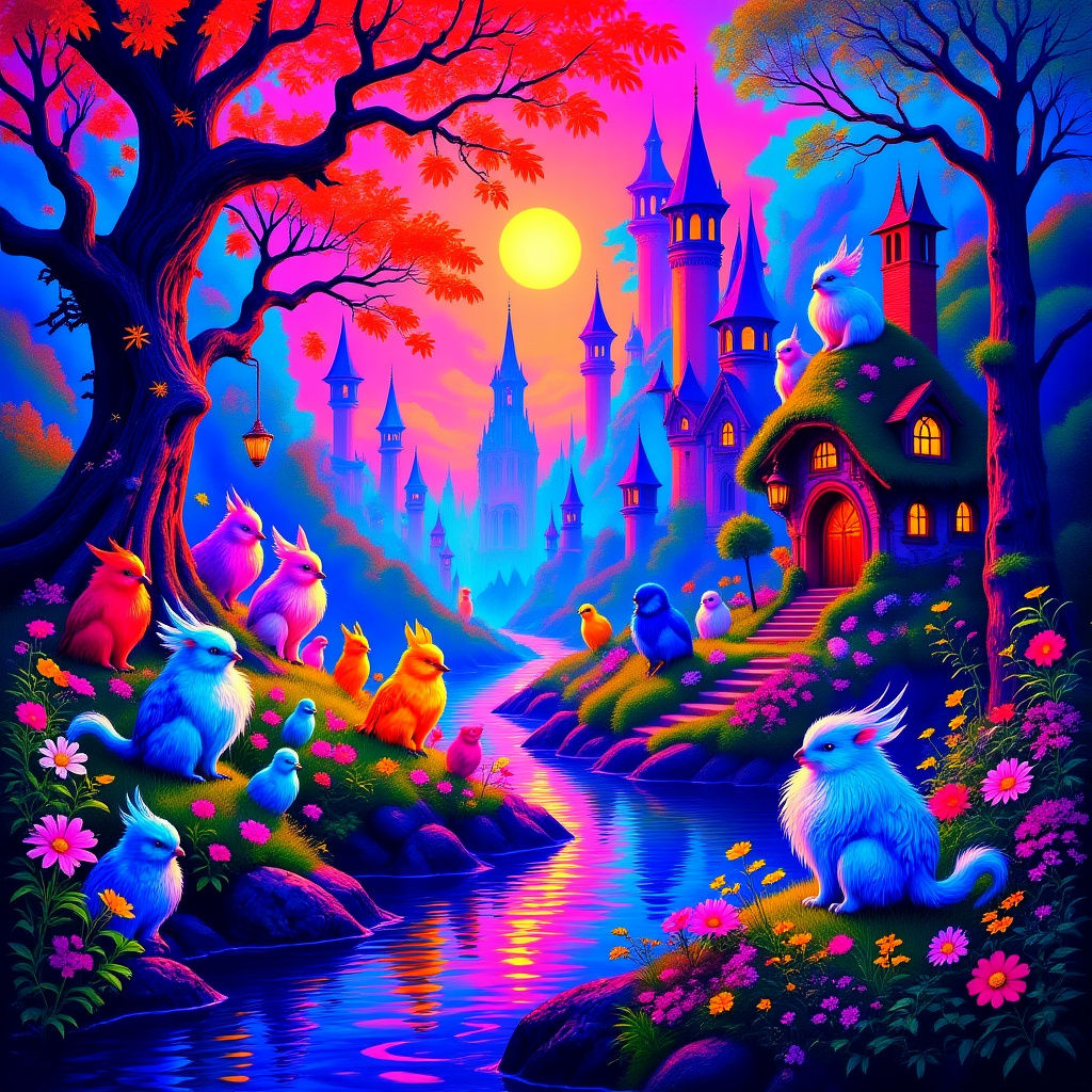 Magical Trippy World of Fantasy Creatures