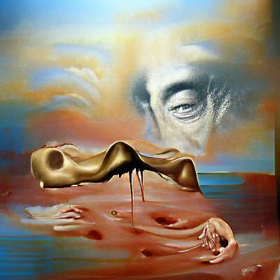 Surreal Melting Flesh in Salvador Dali Style