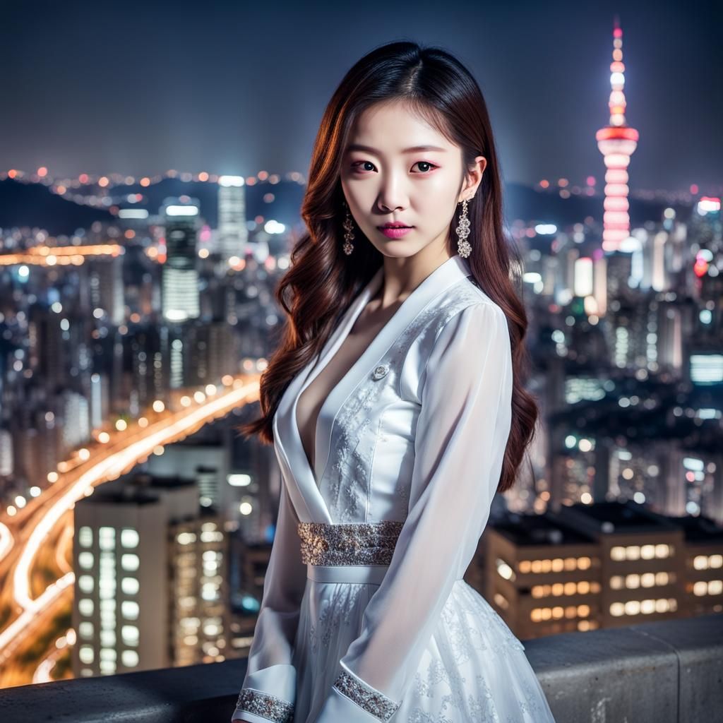 Korean Muse in Seoul: Hyperrealistic K-Pop Portrait