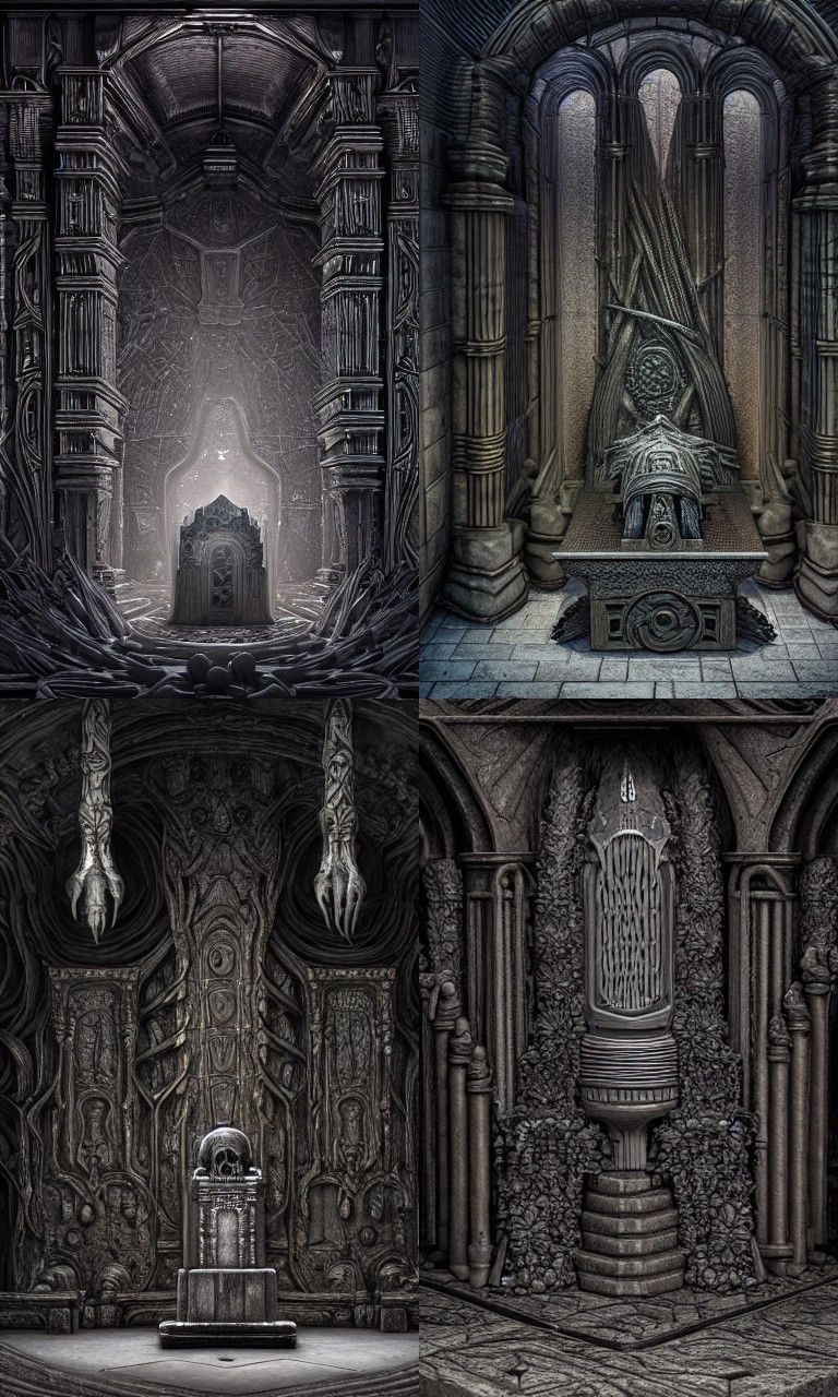 Intricate tomb of a necromancer