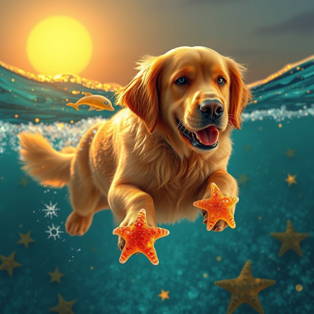 Dreamlike Soda Ocean with Gummy Candy Dolphins