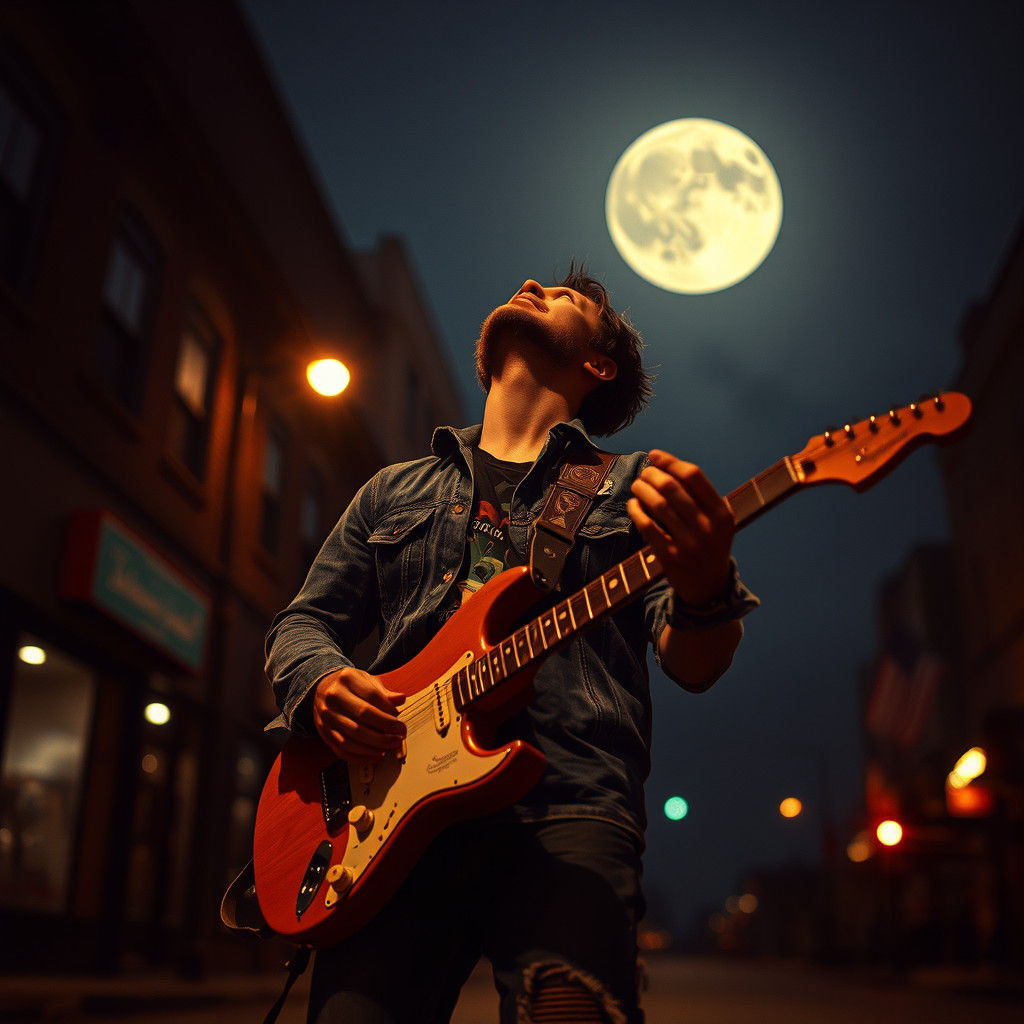 American Musician's Night Serenade in Cinematic Style
