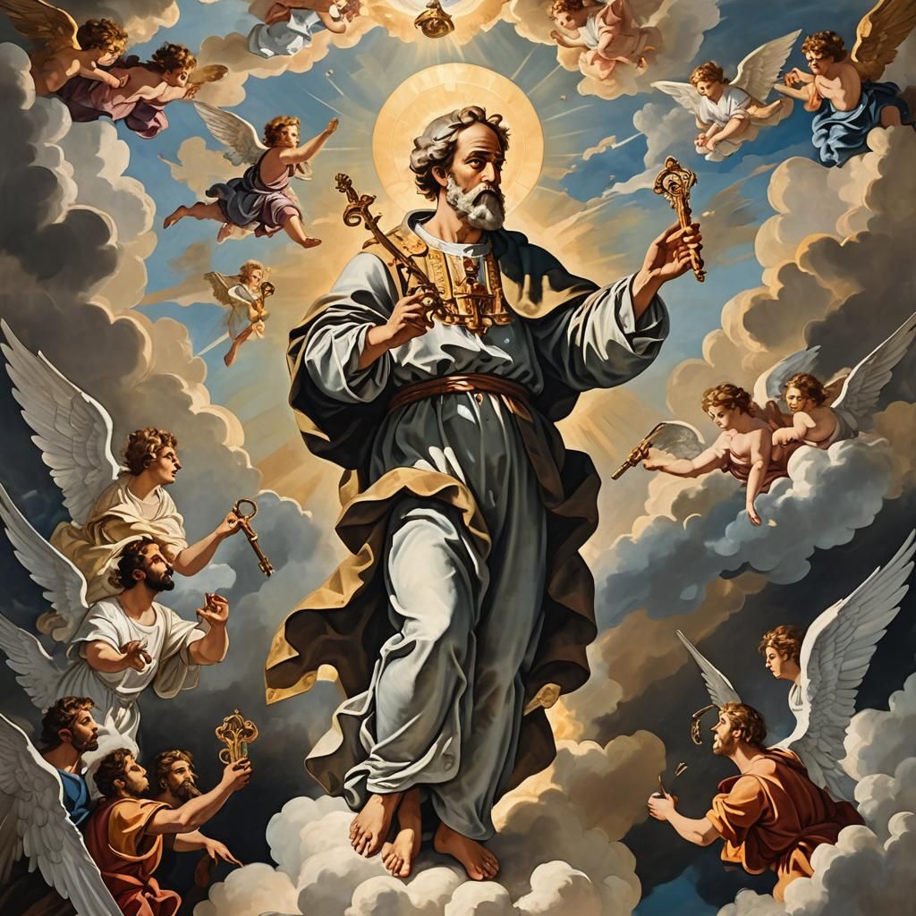 Saint Peter Ascends to Heaven: Baroque Catholic Art
