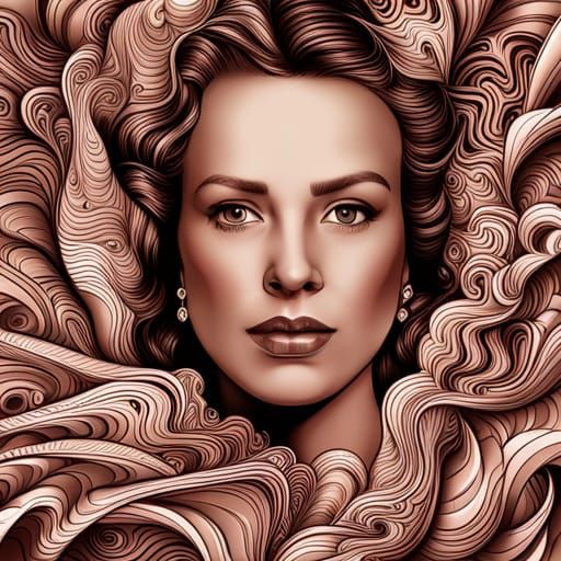 Queen Elizabeth: Abstract Vector Fractal Portrait