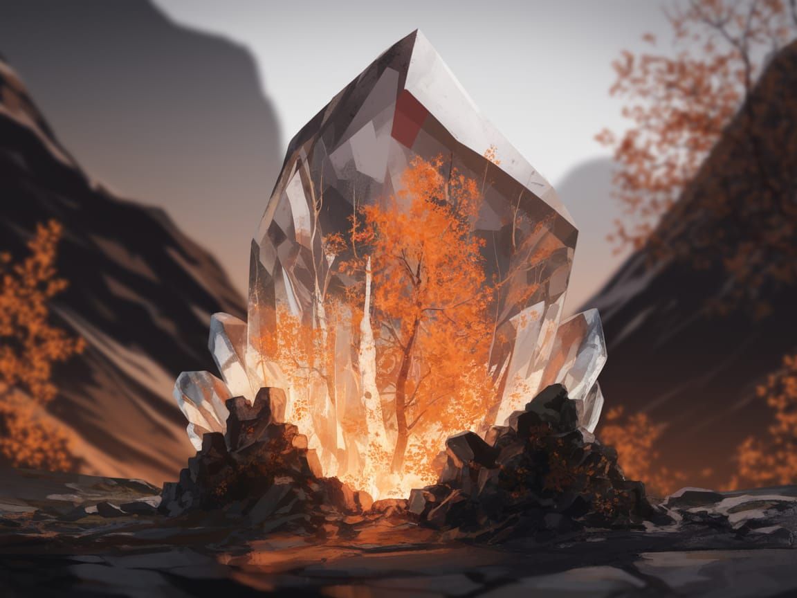 Autumnal Crystal Formation in Vibrant Orange and Earthy Tone...