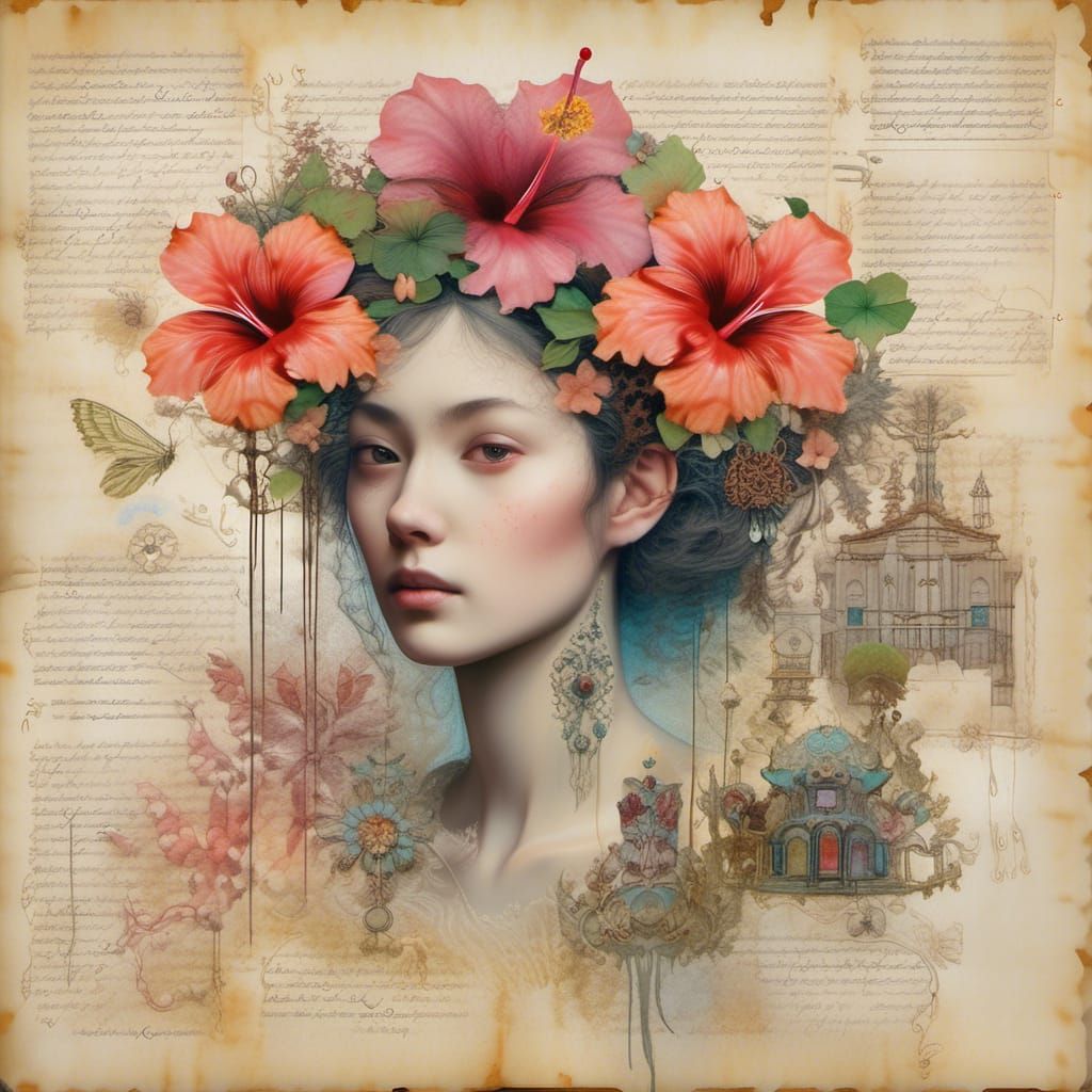 African American Scrapbook Page in Watercolor and Ink Style