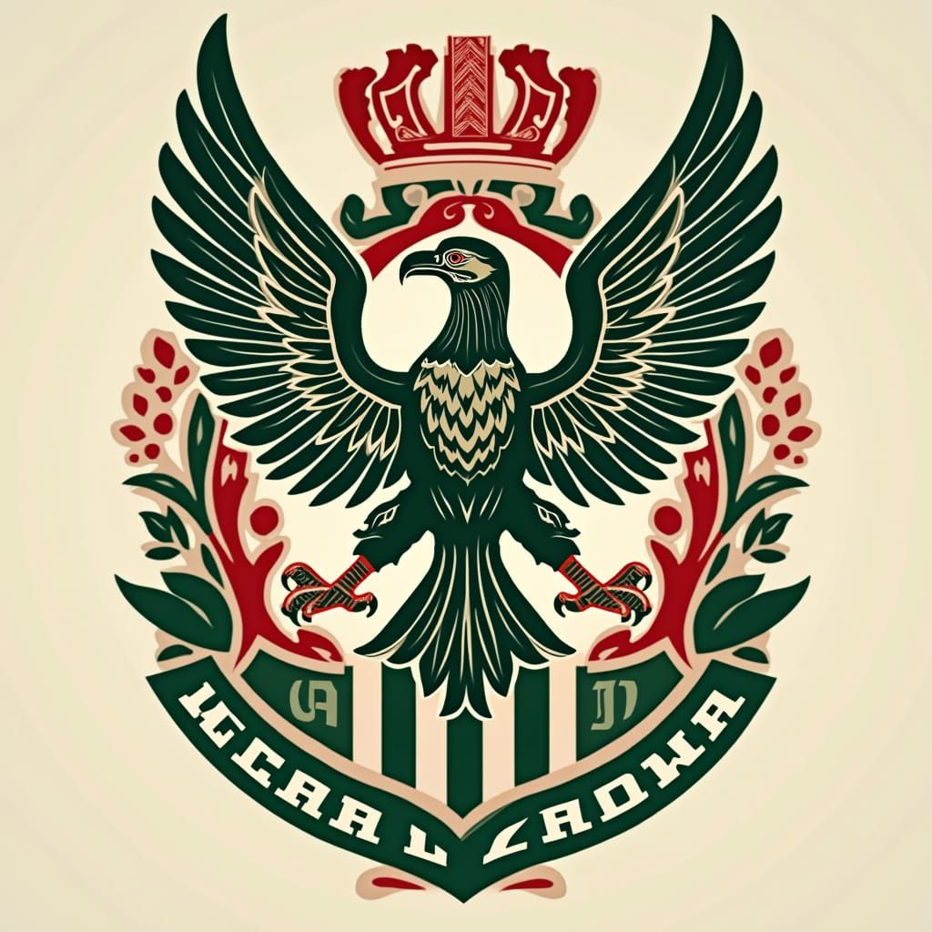 Legia Warsaw Football Club Logo in Iconic Red, White, and Gr...