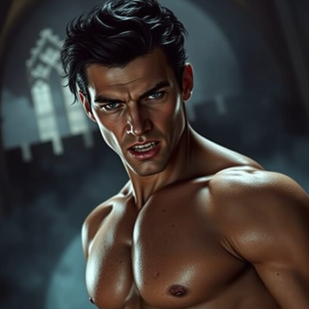 Dark Fantasy Vampire with Chiseled Features