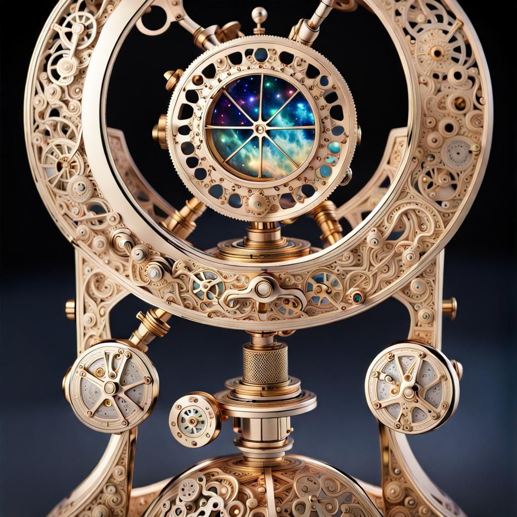 Ornate Sextant with Filigree in Fabergé Style