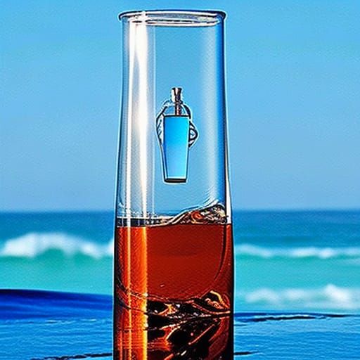 Moebius Strip in a Bottle on the Beach