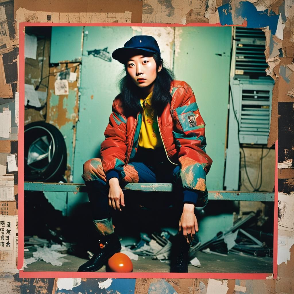 1980s Hip-Hop Portrait in Mixed Media Collage