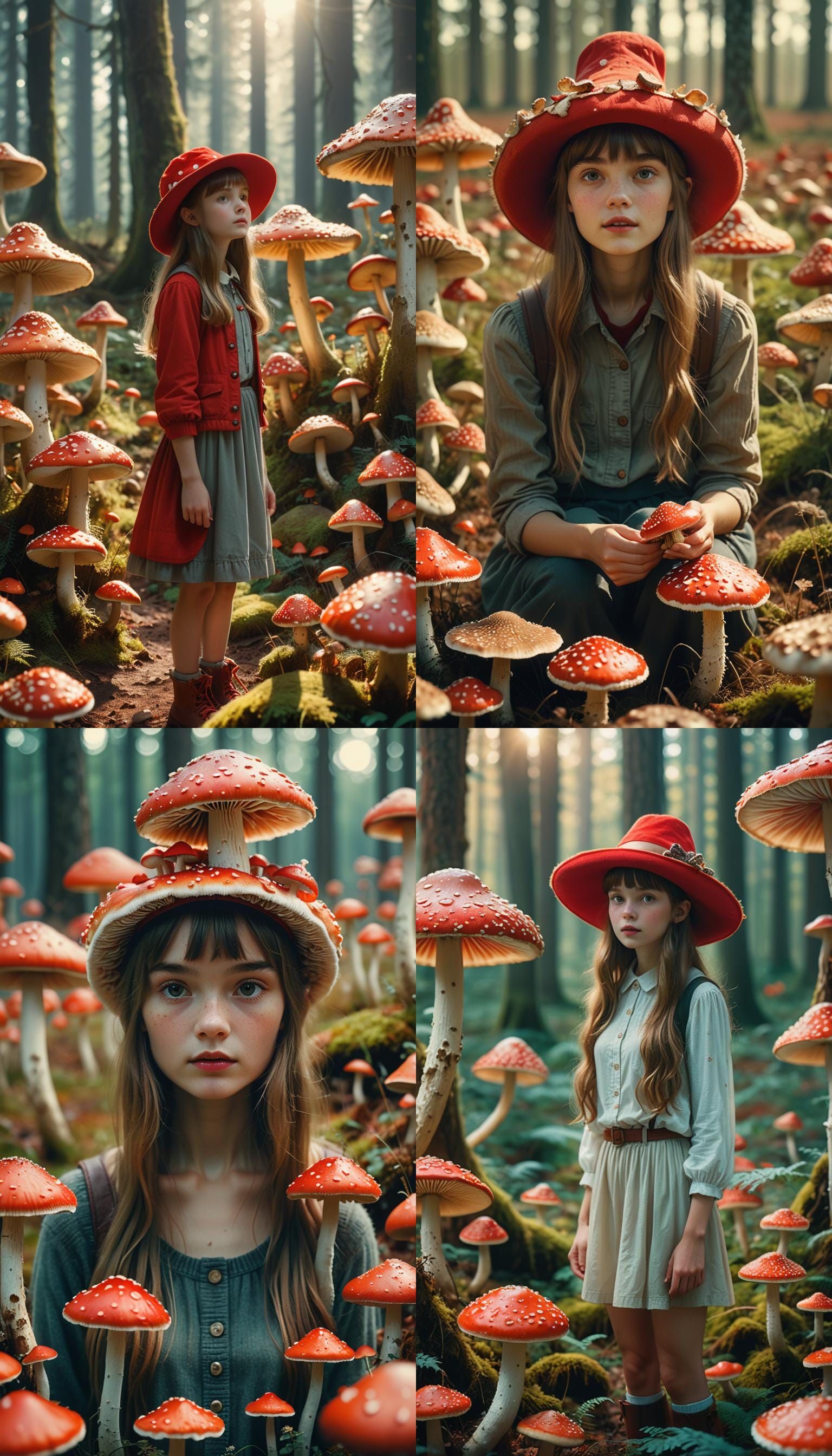 Mushroom Fairy in a Cinematic Film Still