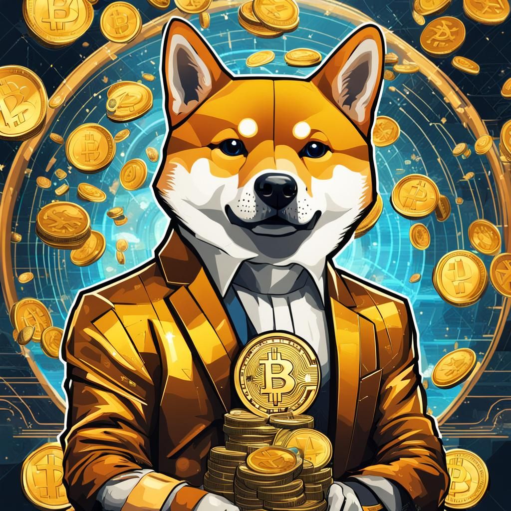 Shiba Inu Crypto God in Modern Art Style