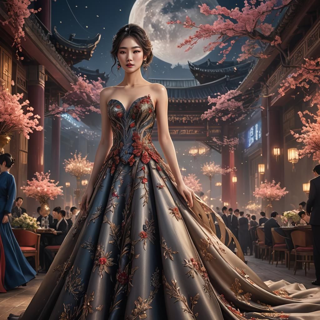 Korean Girl in Gown at Charity Gala