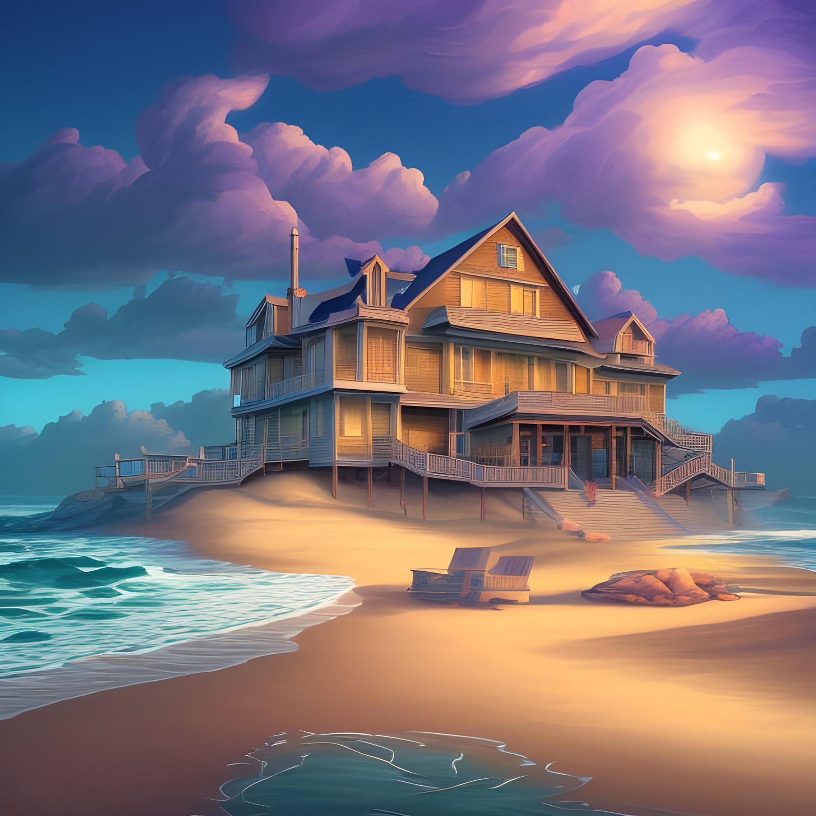 Beautiful Beach House Digital Artwork