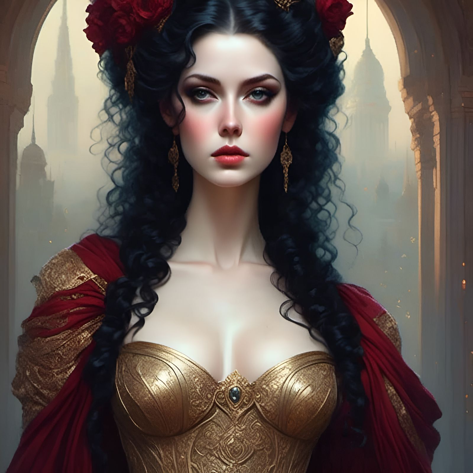 Rococo Portrait of a Lady in Velvet and Lace