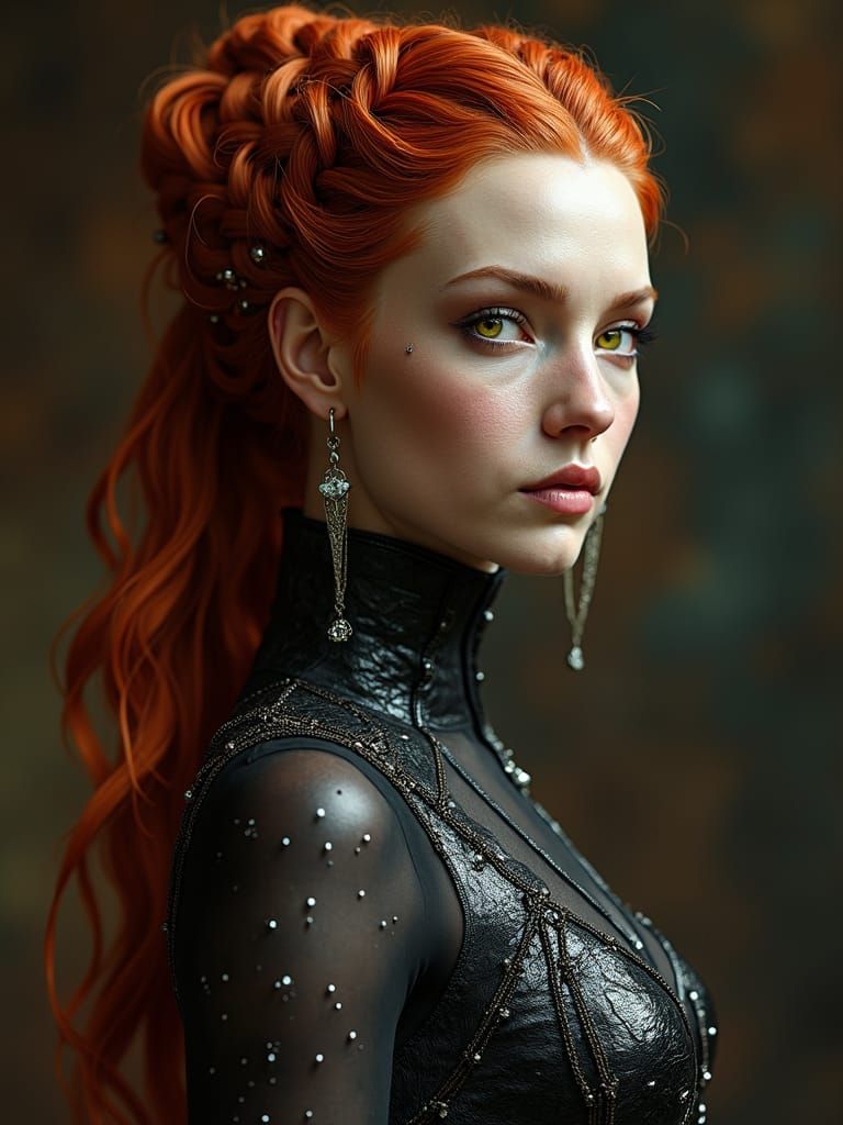 Beautiful Riddick Universe Woman with Red Hair