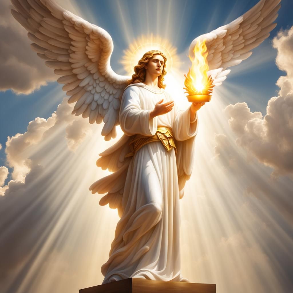 Archangel Uriel Icon with Divine Flame