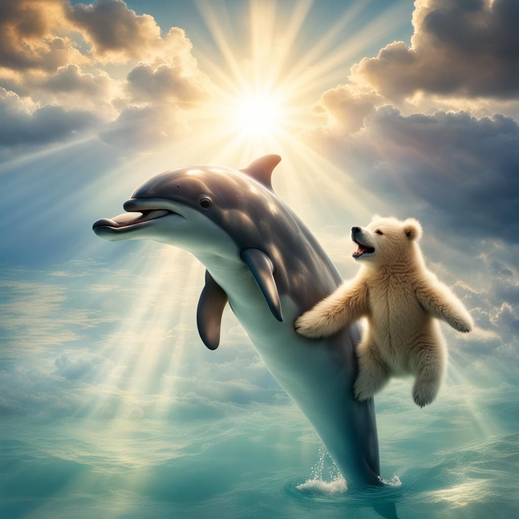 Dolphin and Bears in Divine Sunshine