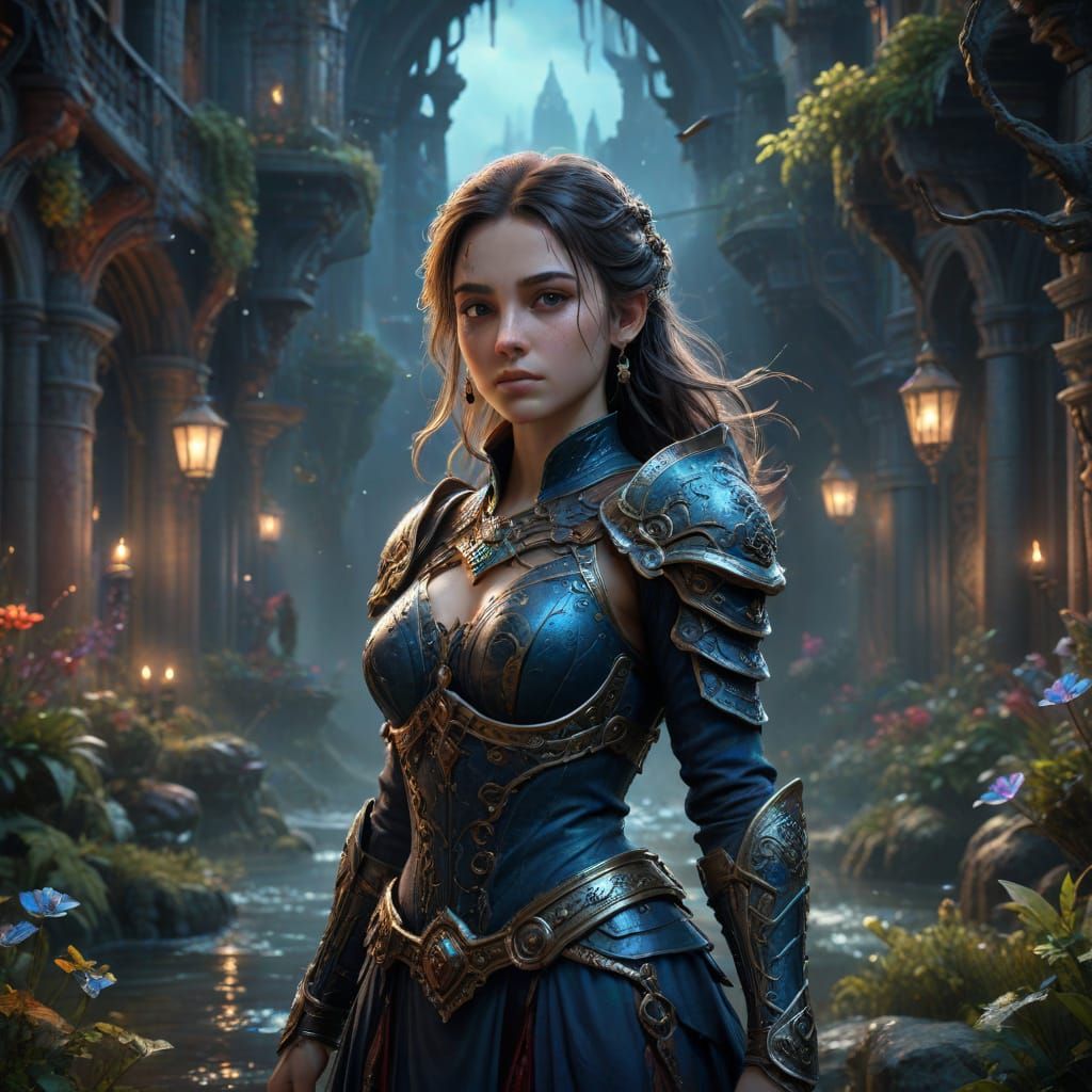 Surreal Isabella in a Fantastical New World Landscape