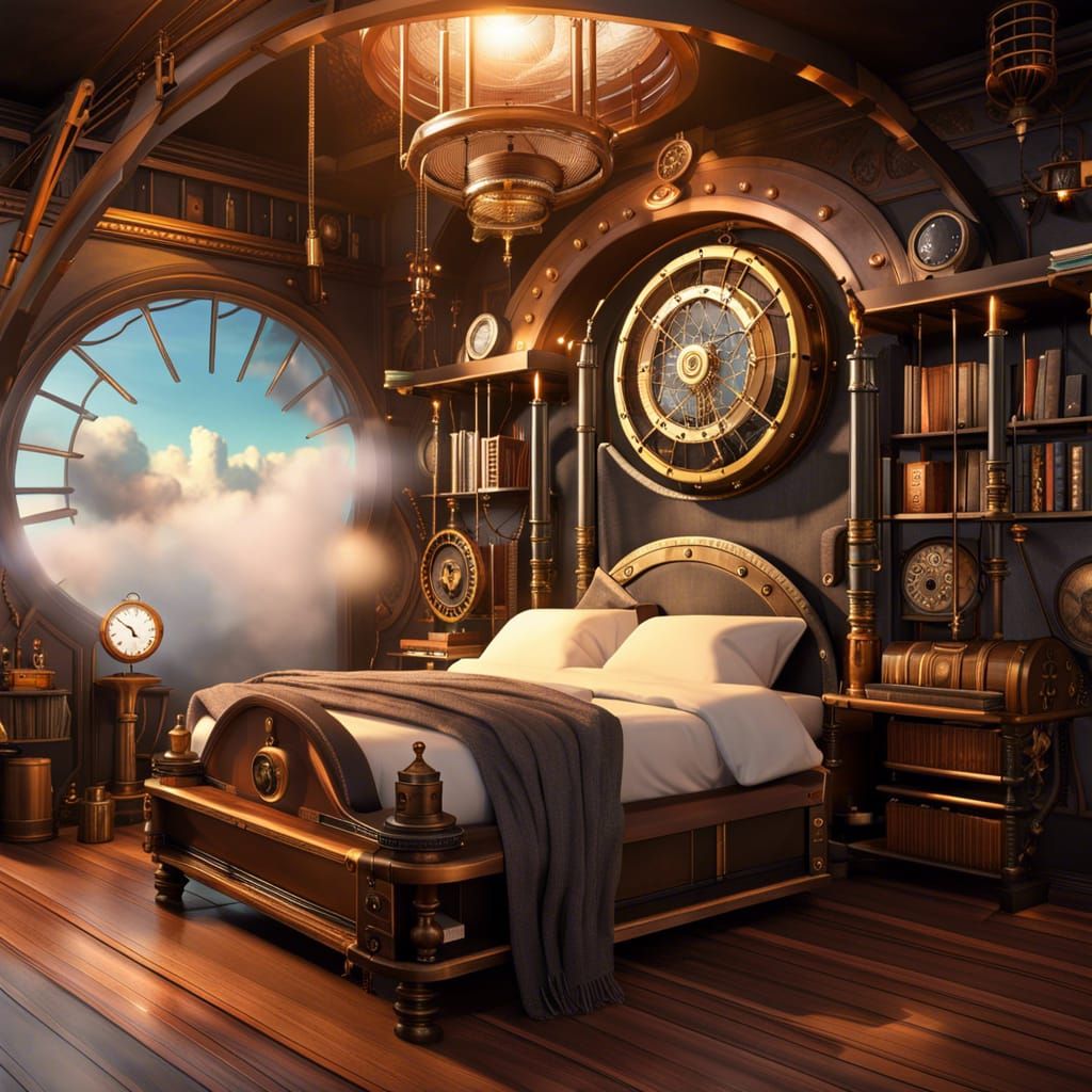 Captain's Quarters on a Steampunk Airship v2