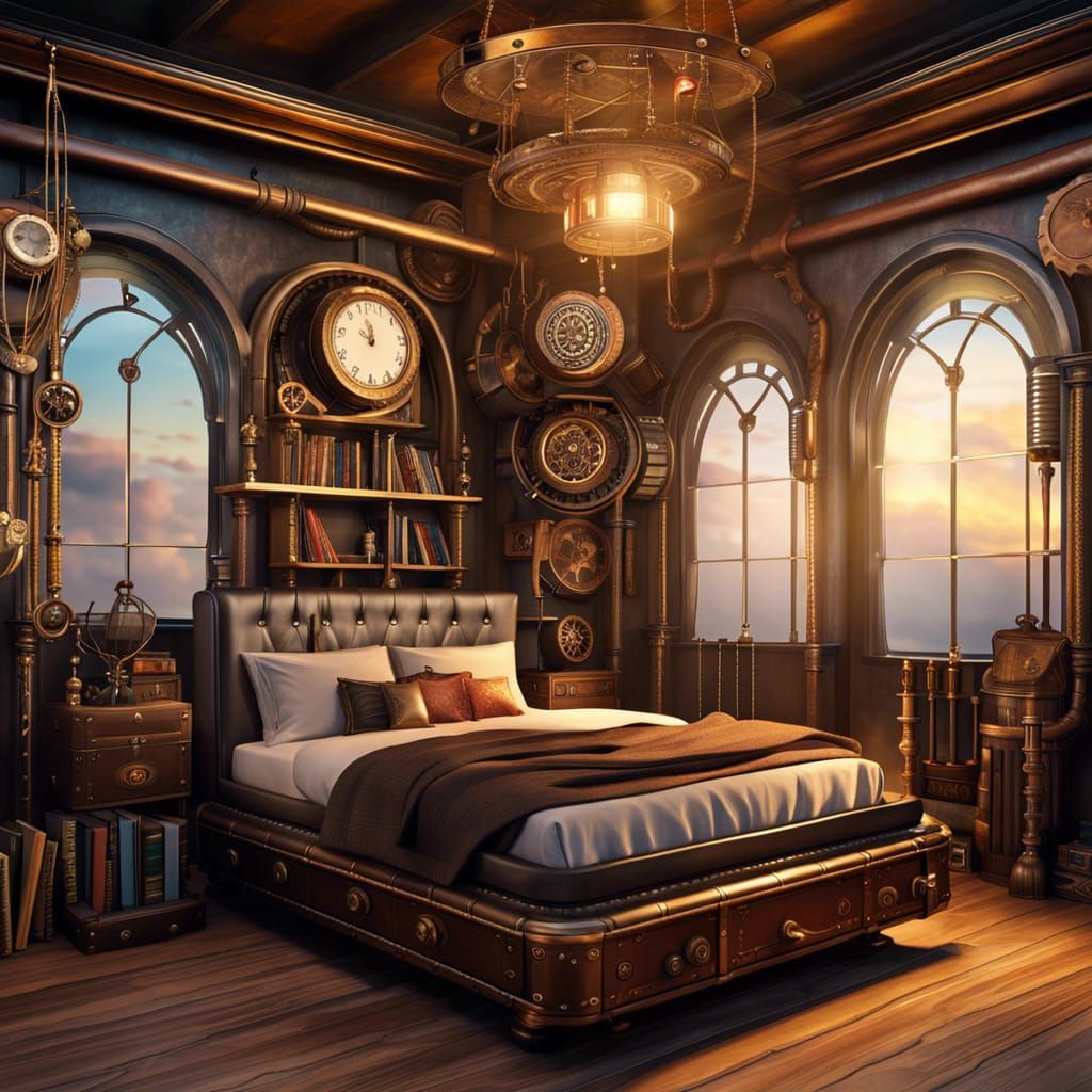 Captain's Quarters on a Steampunk Airship v3