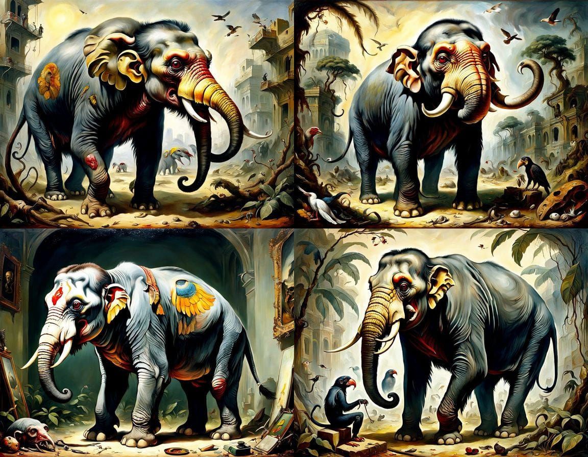 Surreal Indian Landscape of Mutant Horror in Romantic Style