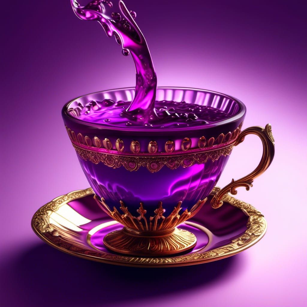 Glowing Purple Codeine Cup: Digital Art by Dore