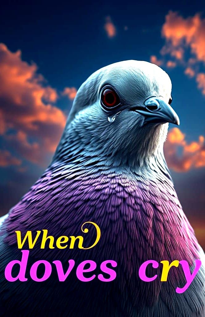 Dove in Melancholy Mourning, Dark Sky with Tangerine Haze