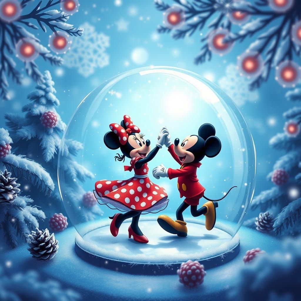 Minnie and Mickey in Enchanted Winter Wonderland