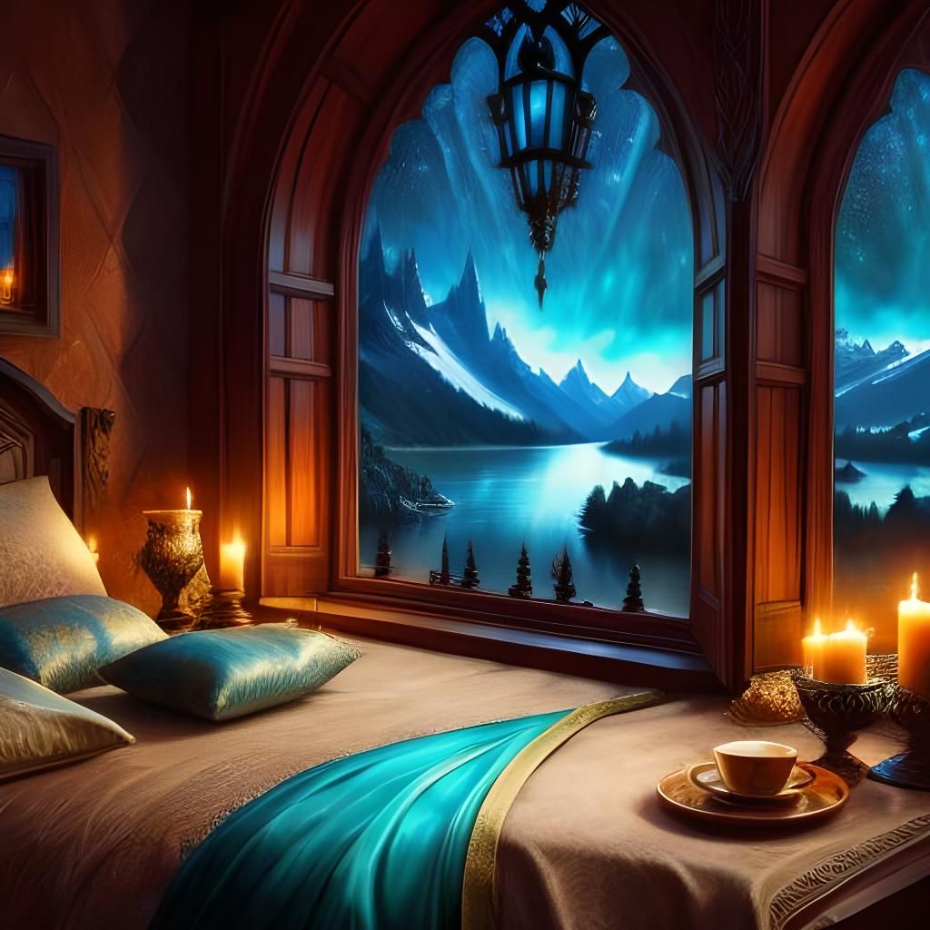 Elven Princess Gazing at a Magical Landscape