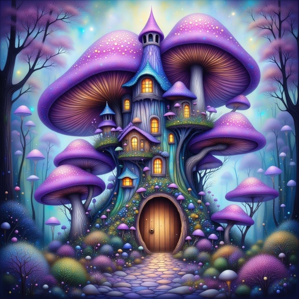 Fantastical Mushroom Castle in Fungal Metropolis