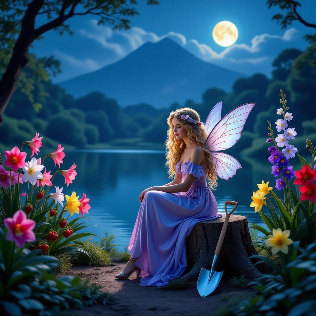 Enchanted Botanical Garden Fairy Scene