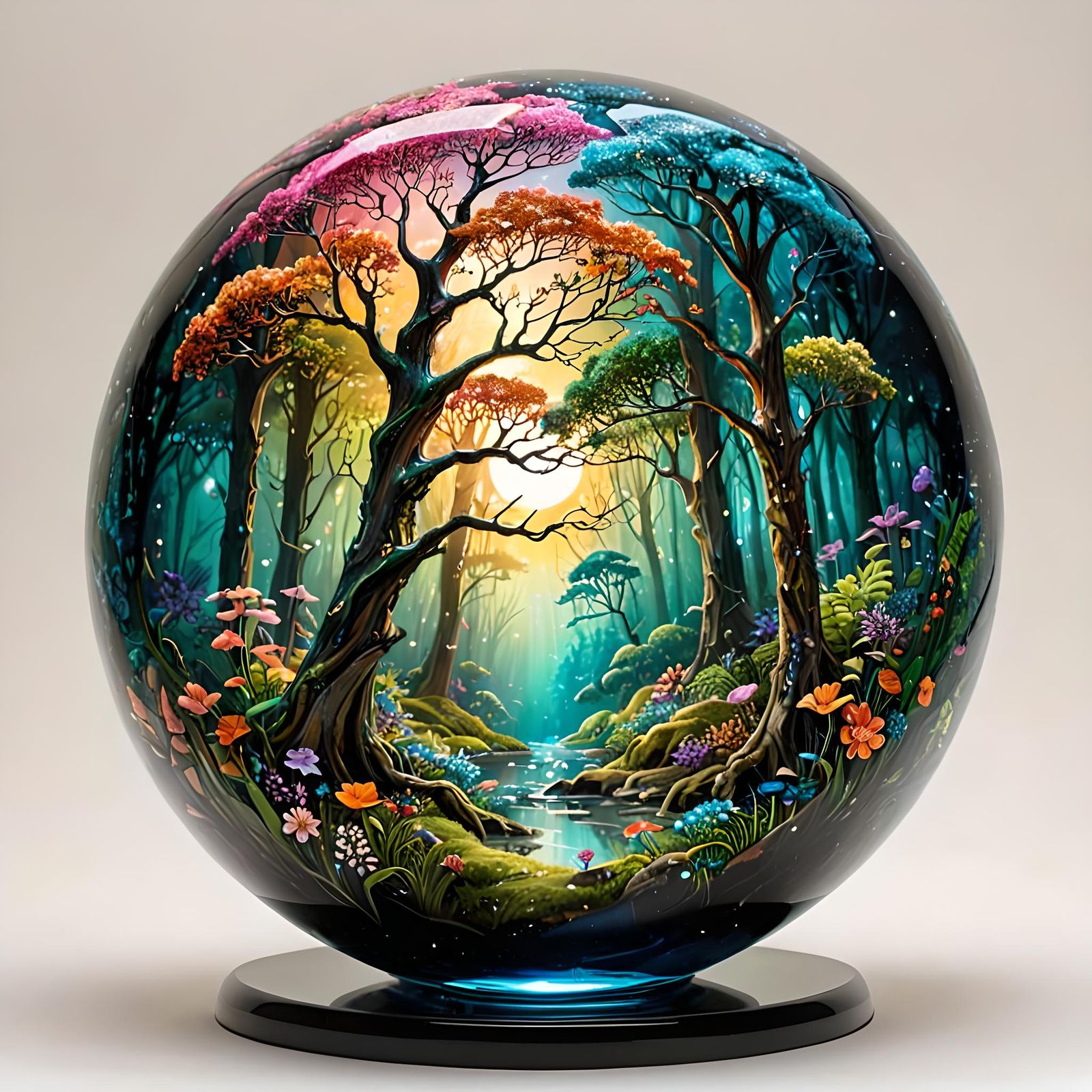 Fantasy Forest in Perfect Glass Sphere