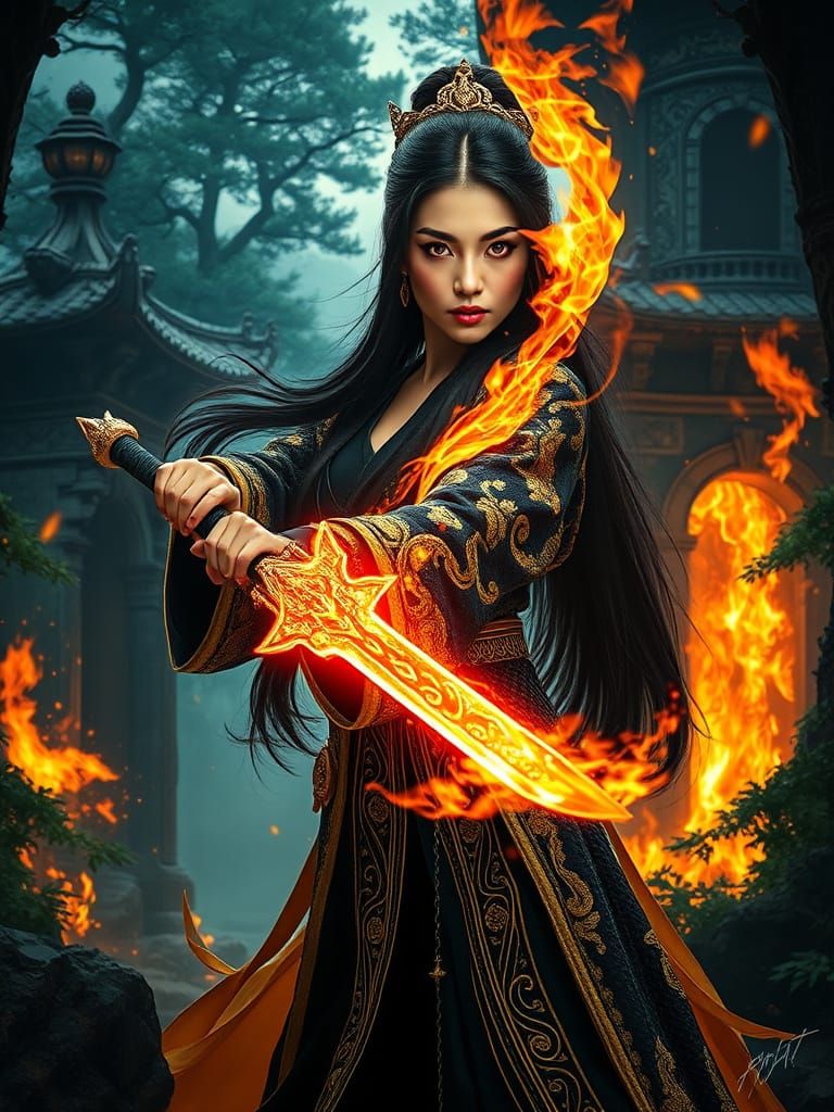 Ethereal Fantasy Warrior in Cinematic Style