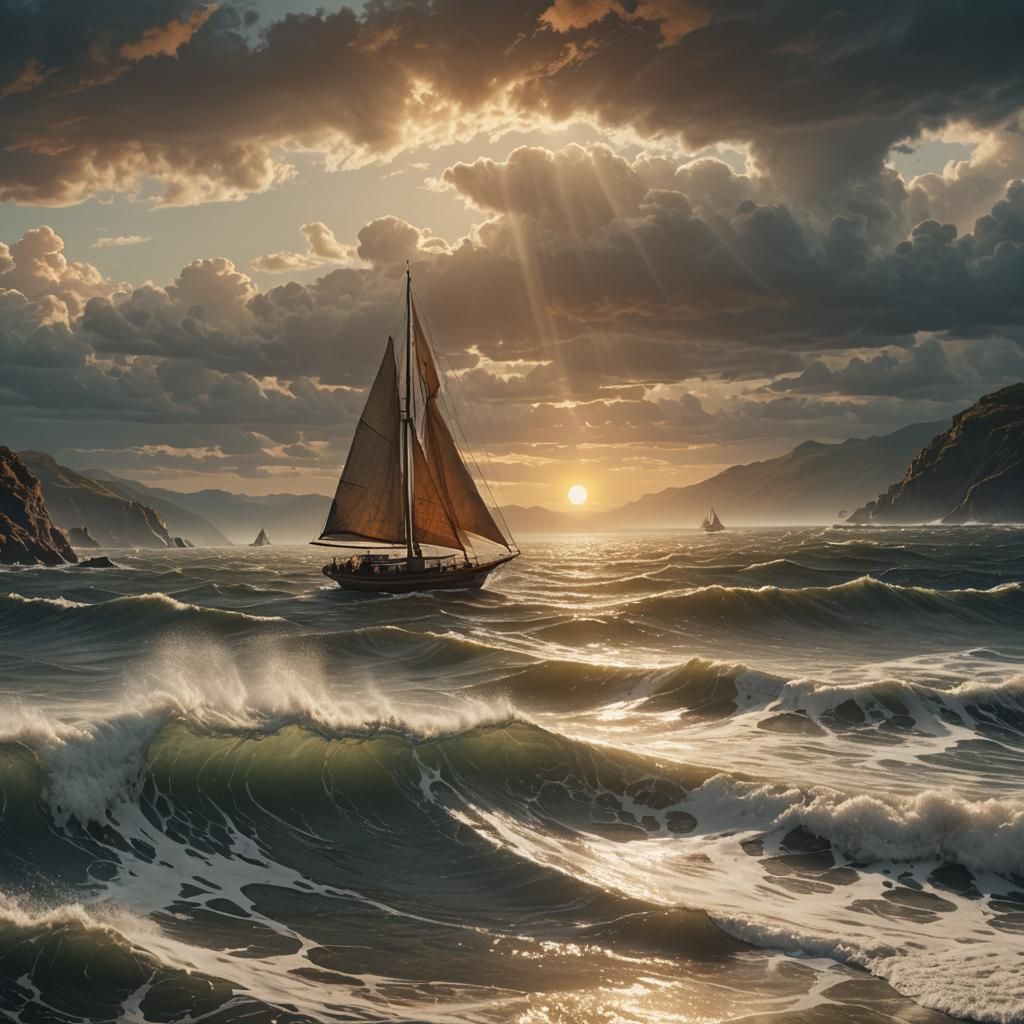 Sailboat at Sunset: Epic Cinematic Ocean View