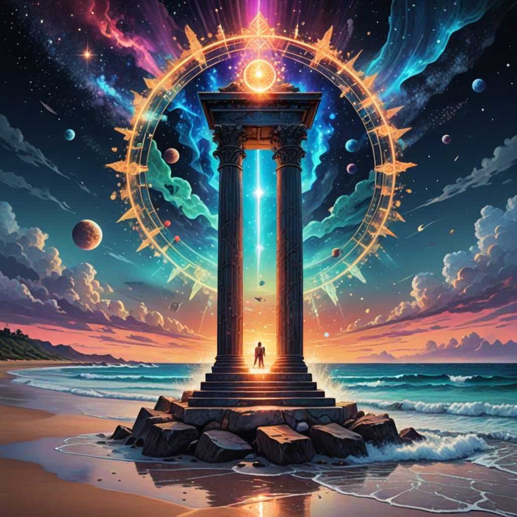 Middle Pillar Ritual at the Beach by Amaringo