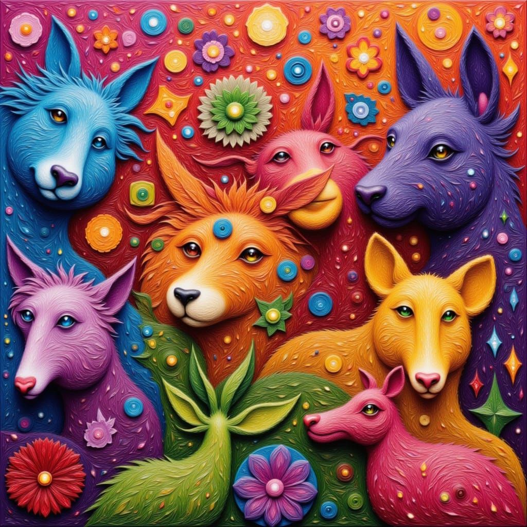 <lora:Geometrix:1.0> Use sheets of felt to cut, layer, and g...