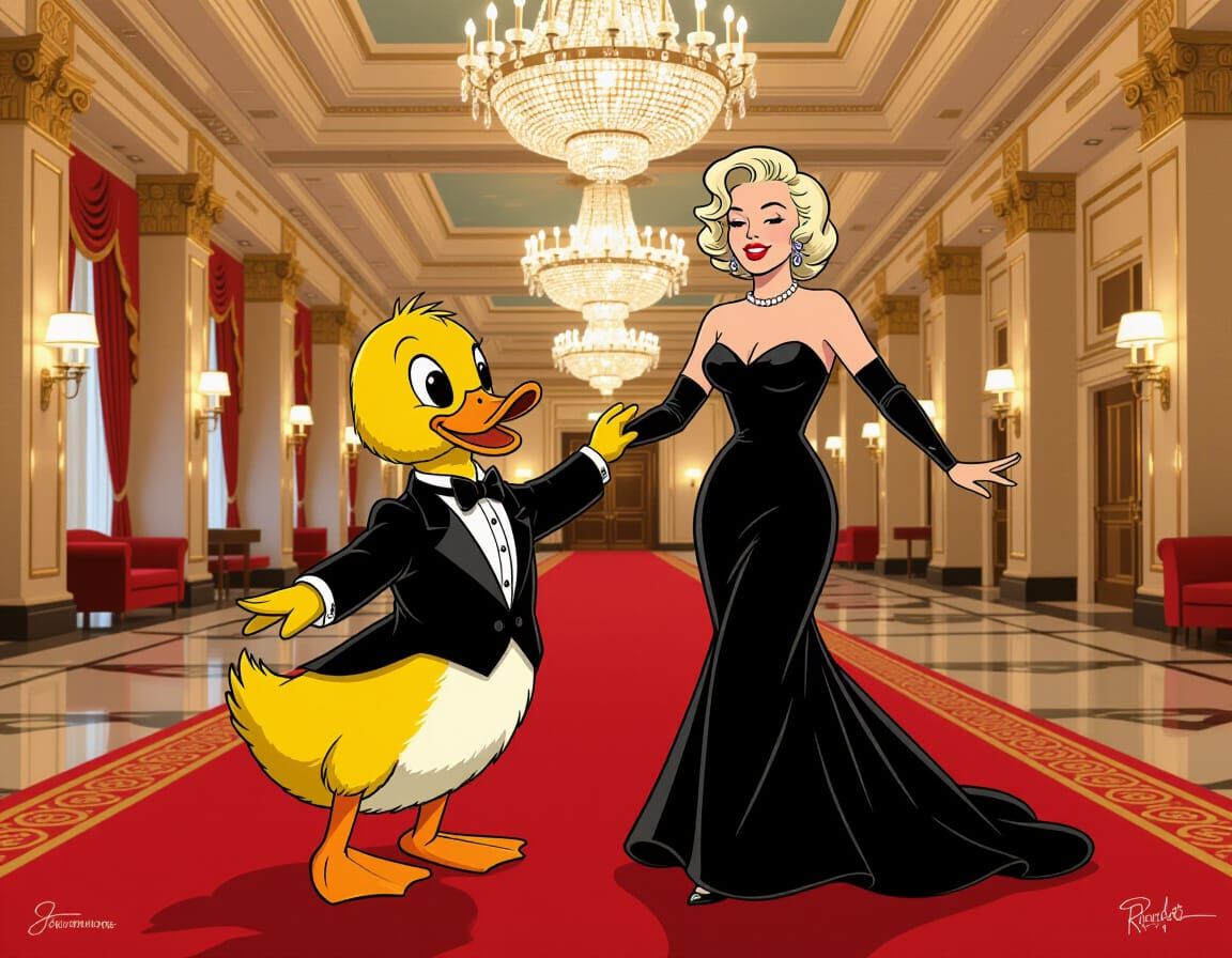 Duckling and Marilyn Monroe Dance in Hollywood Style