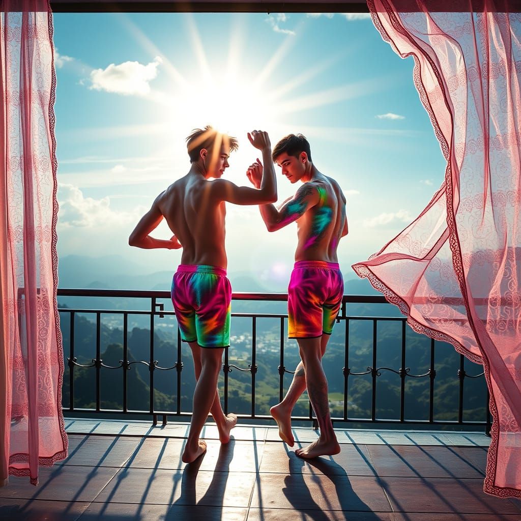 Dancing Forms Unite in Vibrant, Acid-Wash Landscape