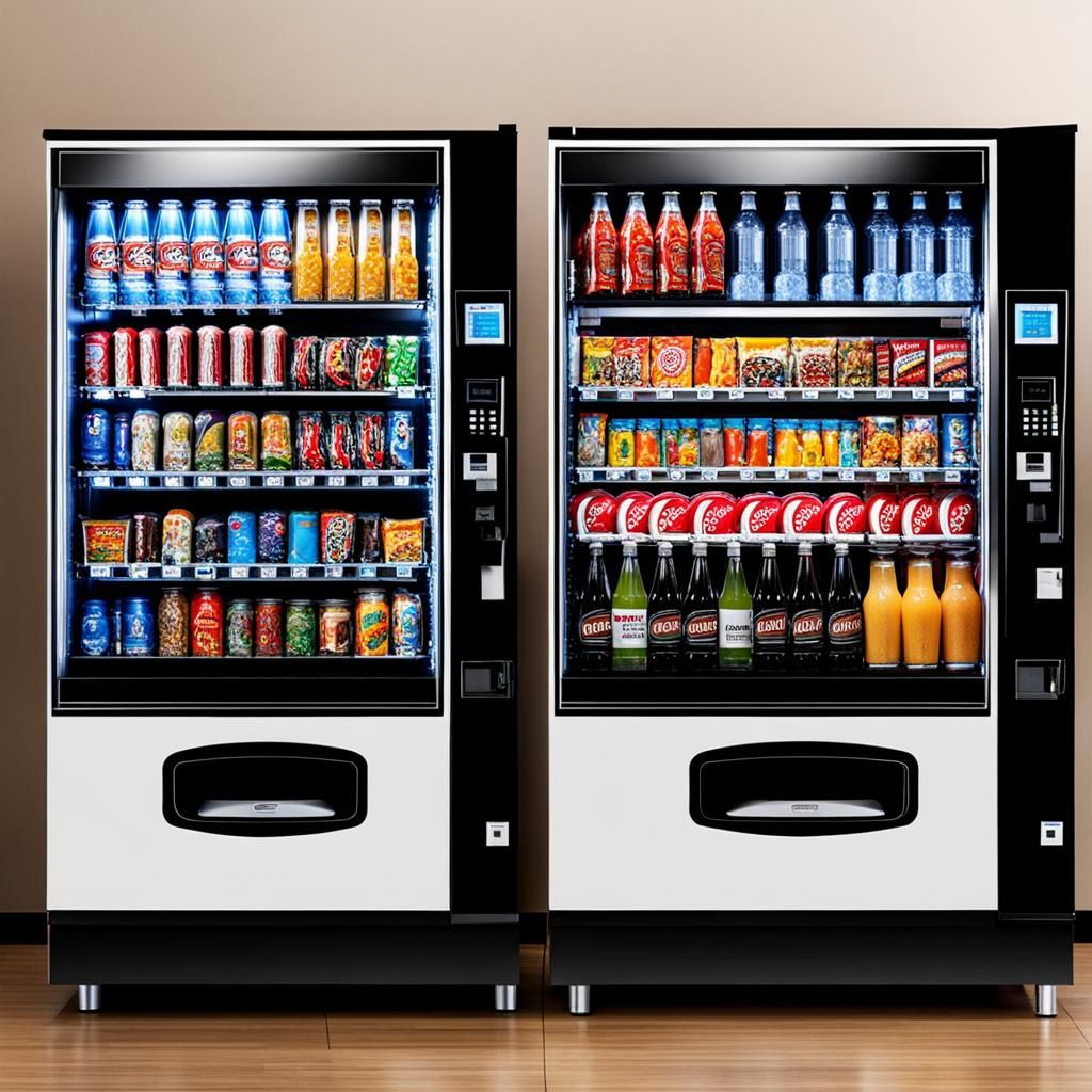 Vending Machine Filled With Sodas and Snacks
