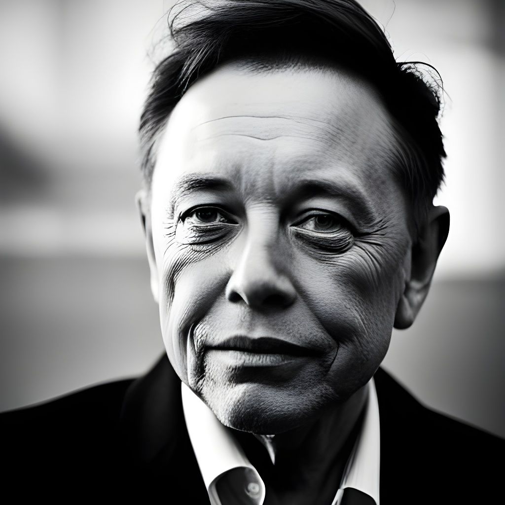 100 years old Elon Musk imagined via AI