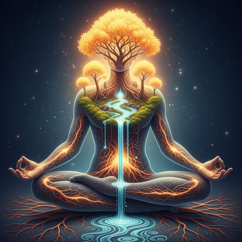 Inner Ecosystem of Light in Lotus Pose