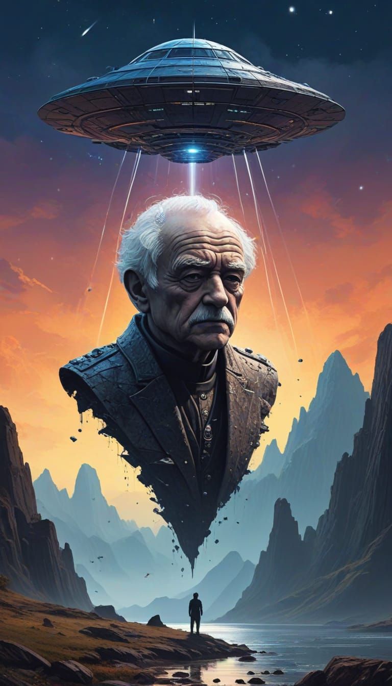 King of UFOs: Minimalist Sci-Fi Concept Art