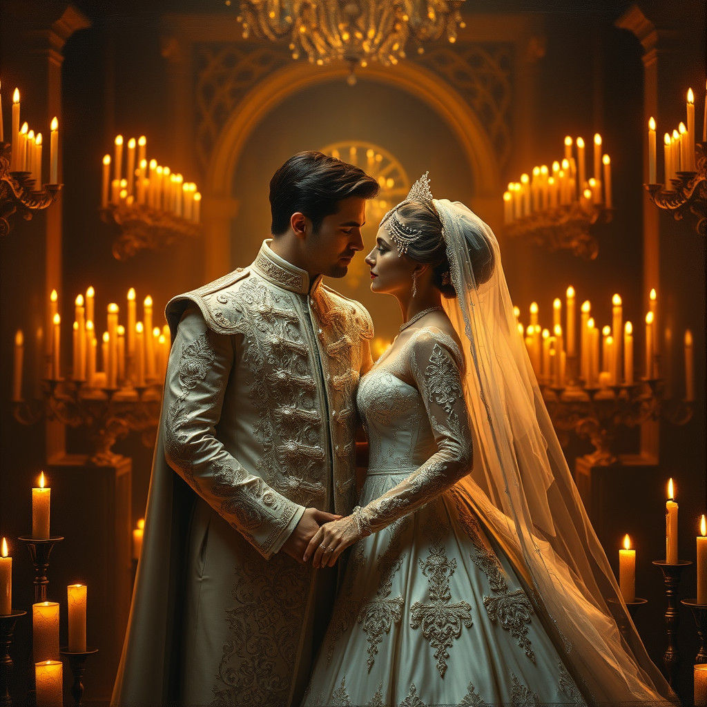 Majestic Wedding Portrait in Baroque Style