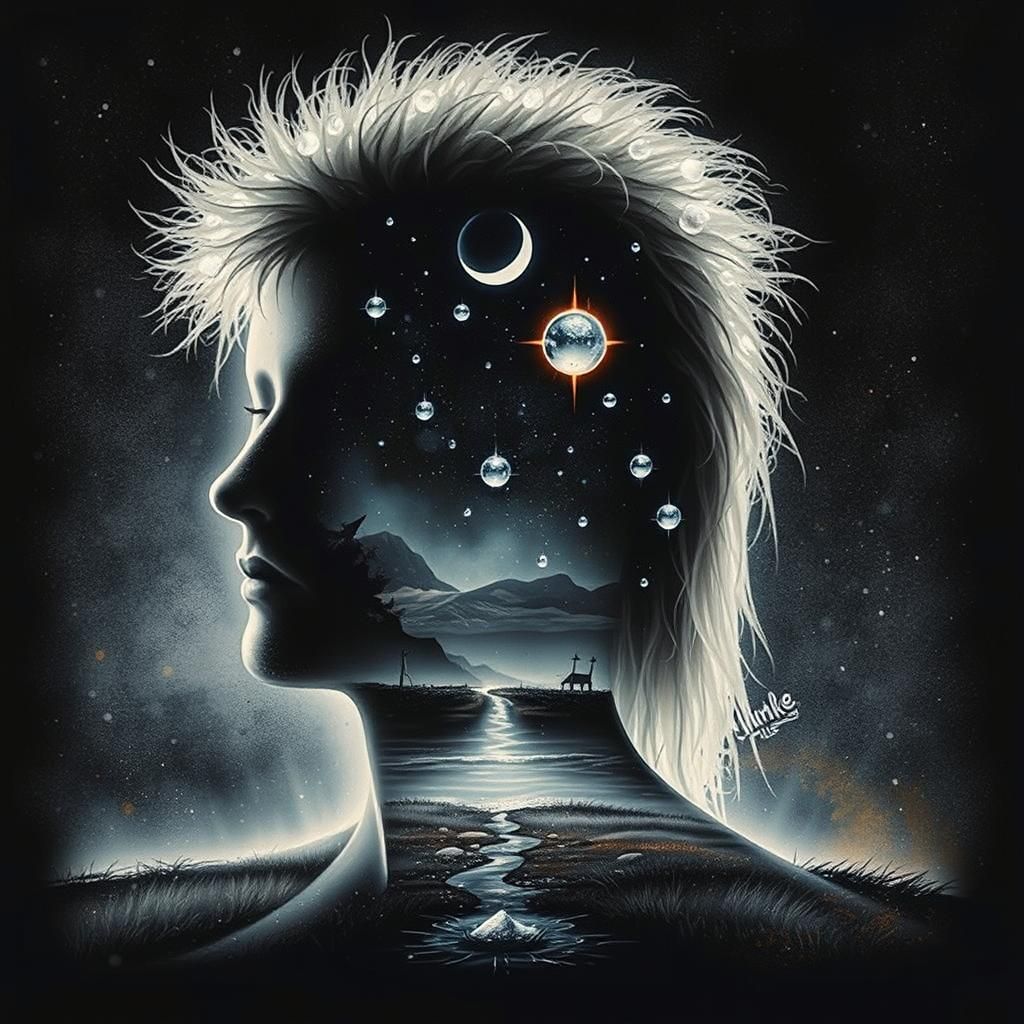 Ethereal Dew Drops Glisten: A Surrealist Dreamscape